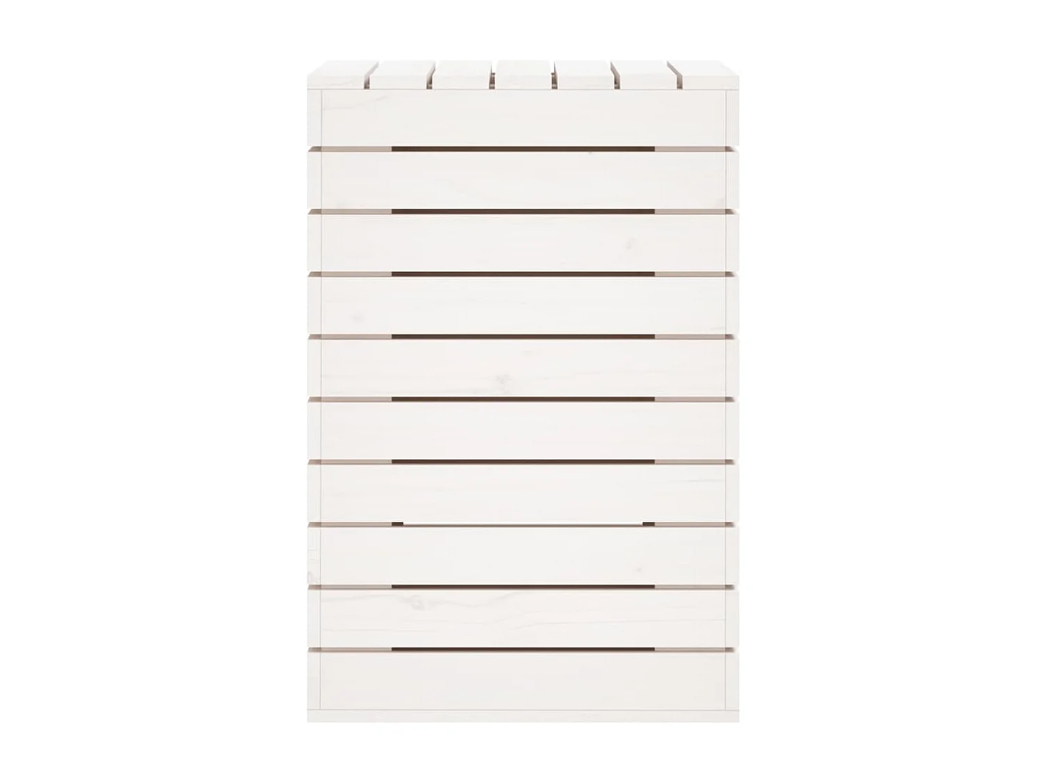 Wasmand 44x44x66 cm massief grenenhout wit