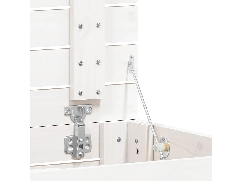 Wasmand 44x44x66 cm massief grenenhout wit