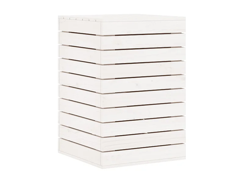 Panier à linge blanc 44x44x66 bois massif de pin