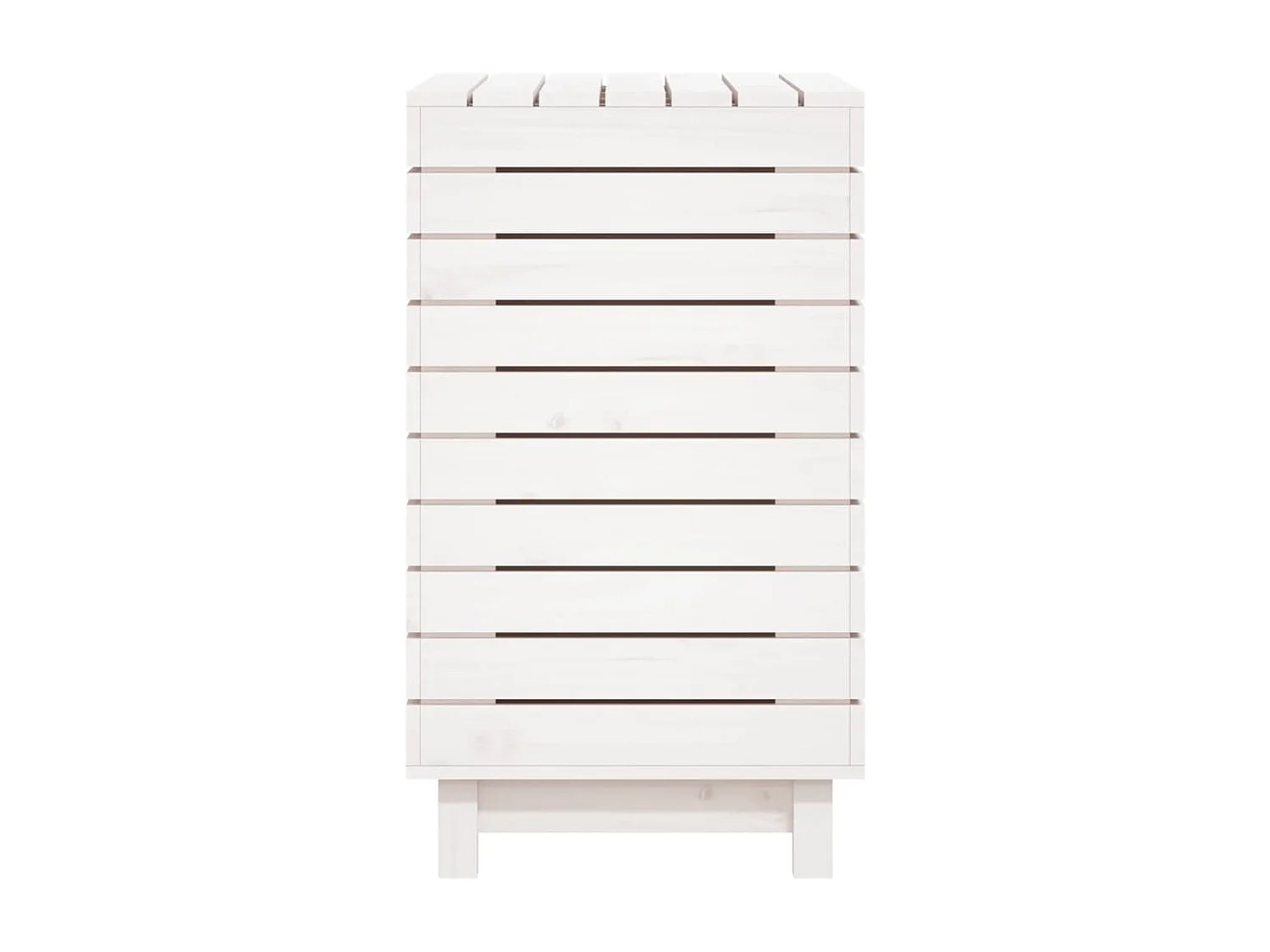 Panier à linge blanc 88,5x44x76 Bois massif de pin