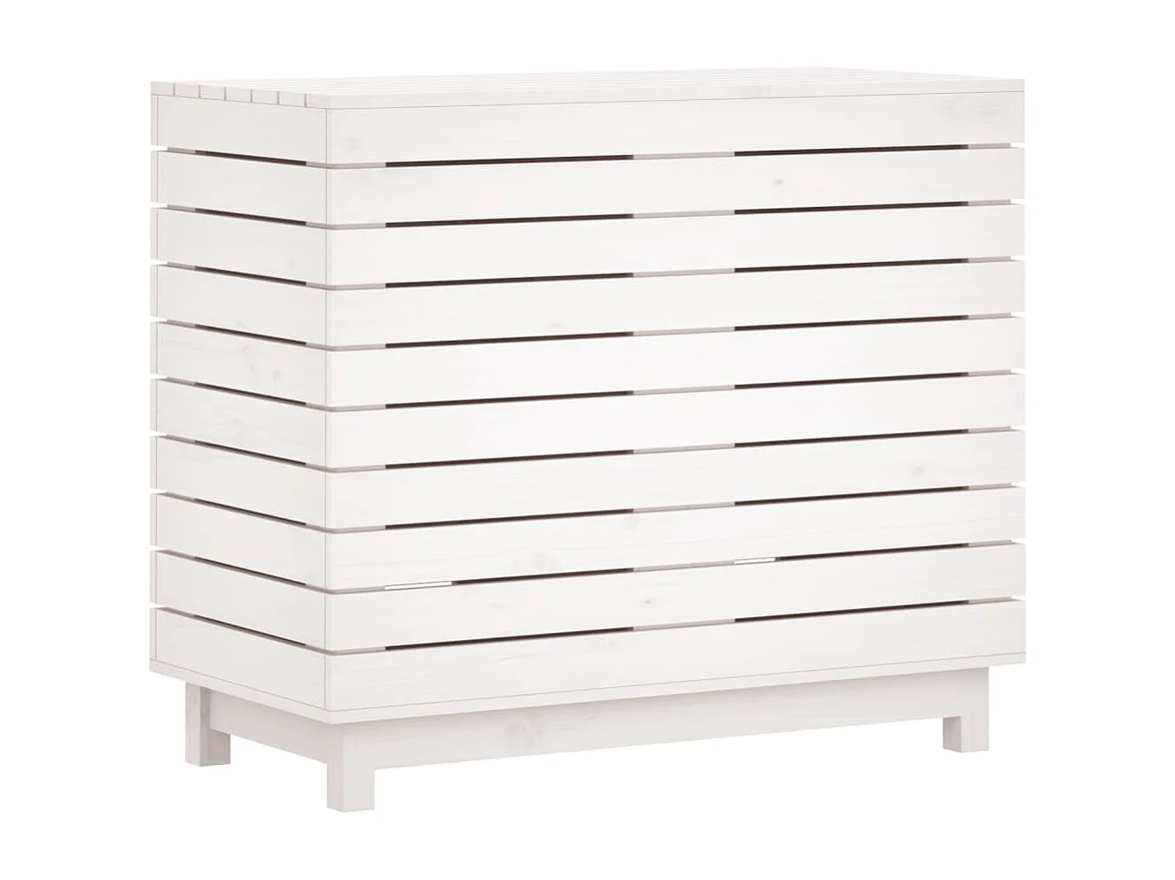 Panier à linge blanc 88,5x44x76 Bois massif de pin