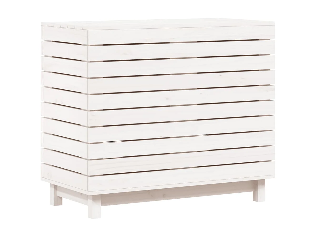 Panier à linge blanc 88,5x44x76 Bois massif de pin