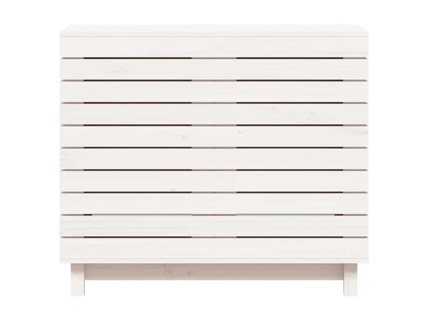 Panier à linge blanc 88,5x44x76 Bois massif de pin