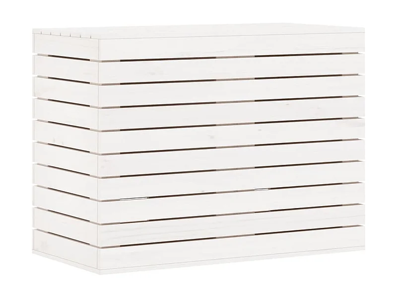 Panier à linge blanc 88,5x44x66 bois massif de pin