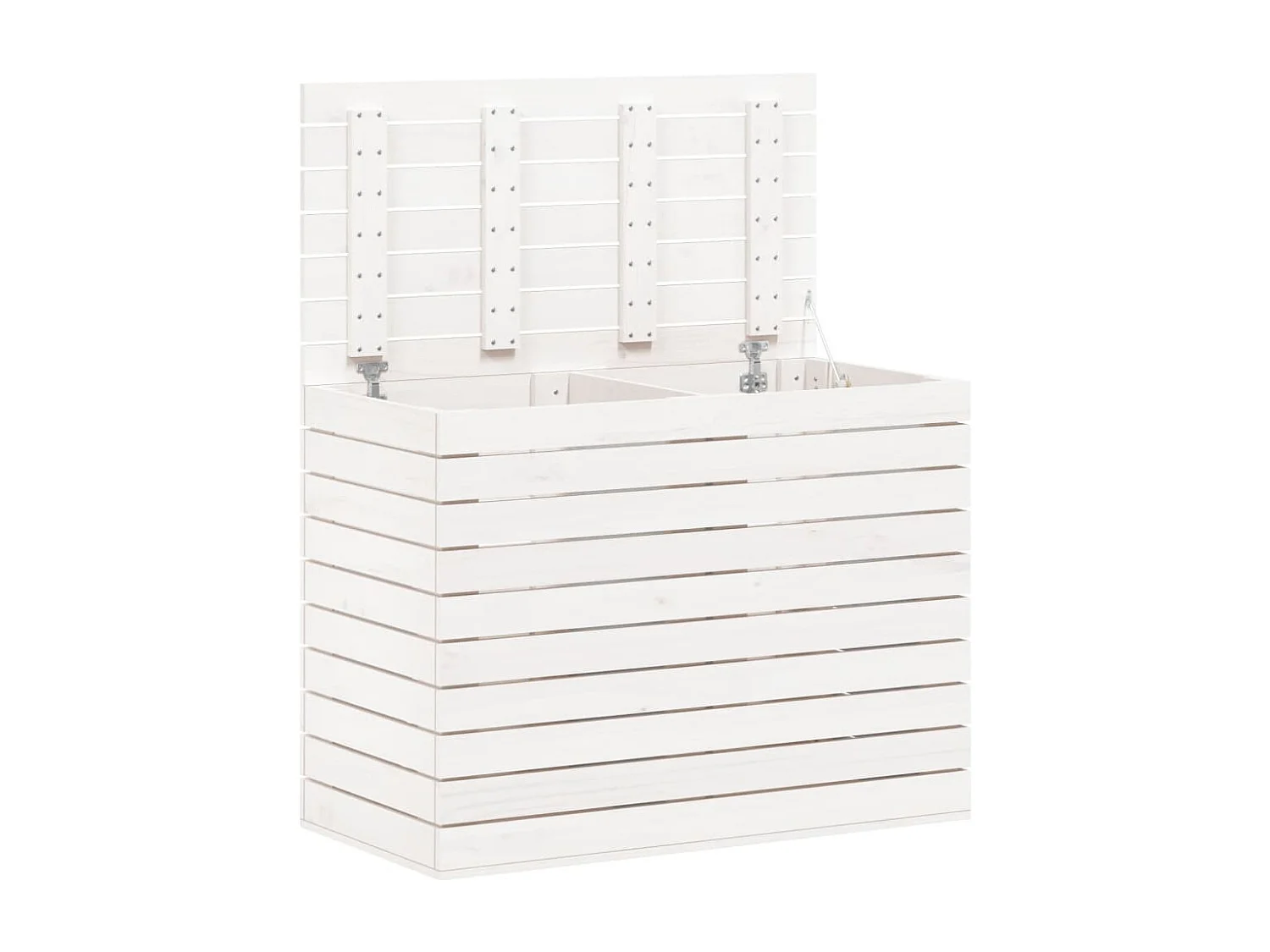 Panier à linge blanc 88,5x44x66 bois massif de pin