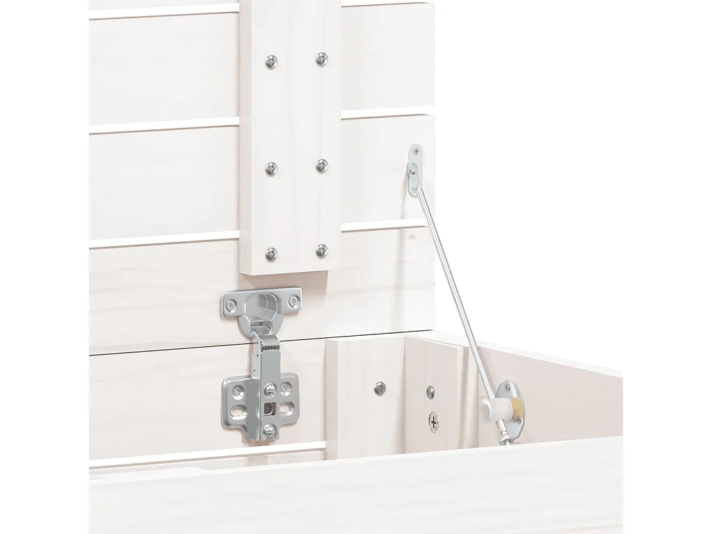 Panier à linge blanc 88,5x44x66 bois massif de pin