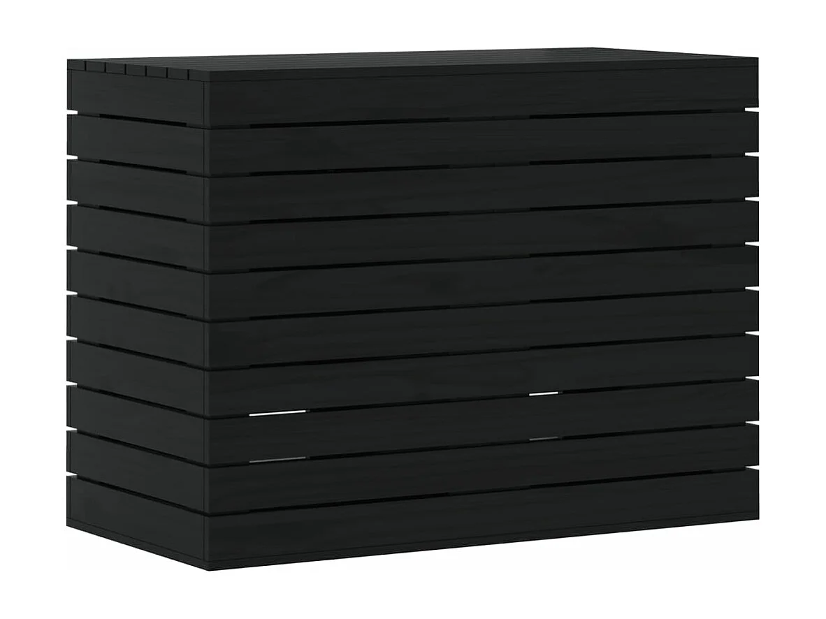 vidaXL Cesto para la ropa sucia madera maciza pino negro 88,5x44x66 cm
