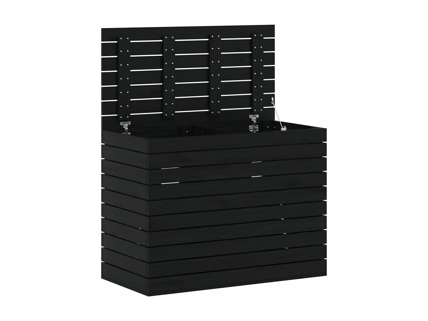 vidaXL Cesto para la ropa sucia madera maciza pino negro 88,5x44x66 cm