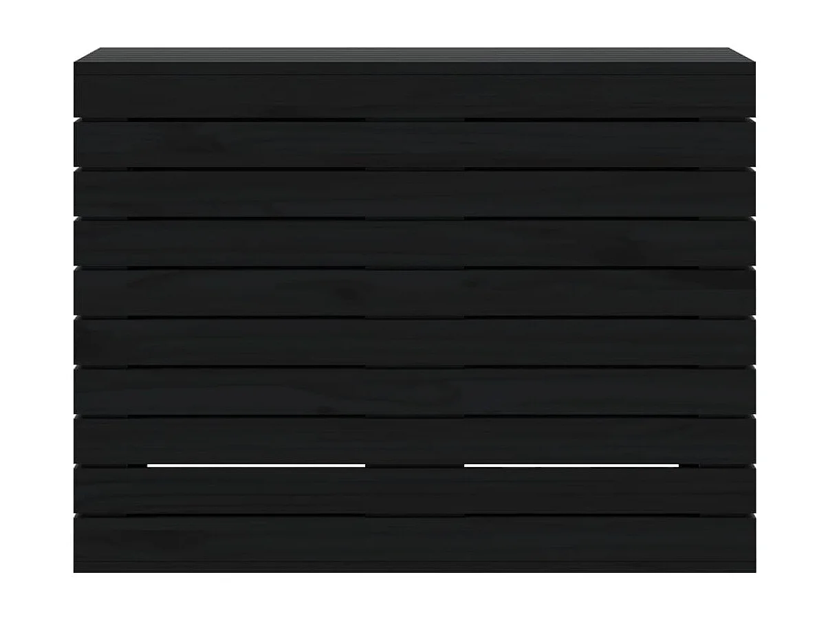 vidaXL Cesto para la ropa sucia madera maciza pino negro 88,5x44x66 cm