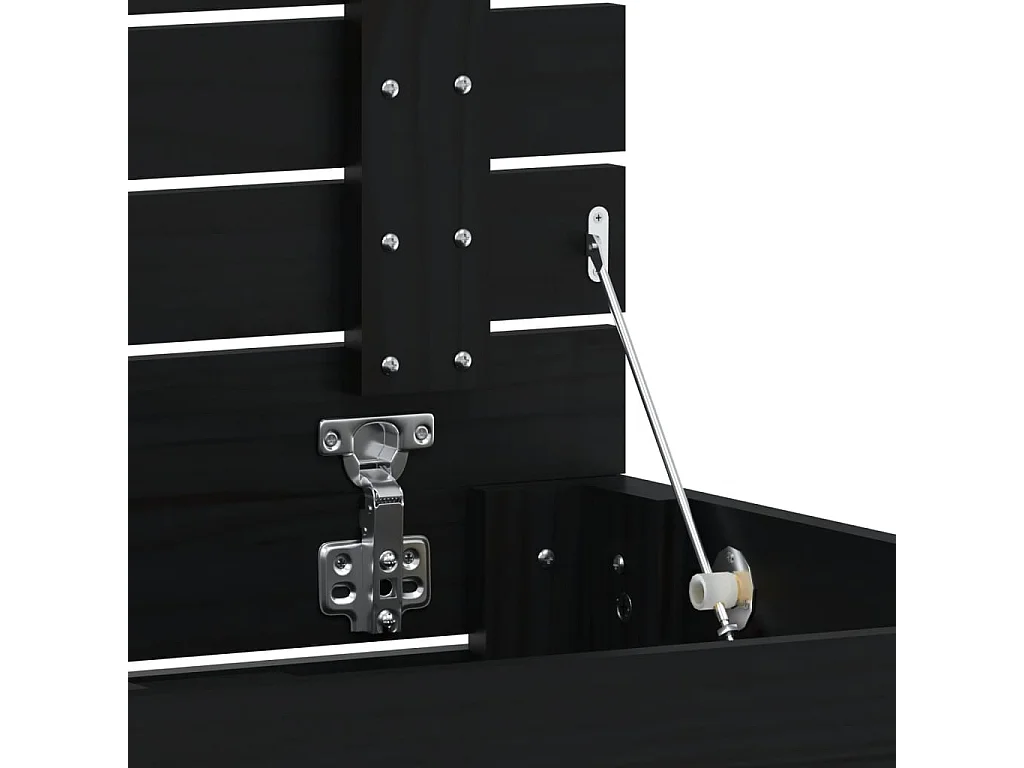 vidaXL Cesto para la ropa sucia madera maciza pino negro 88,5x44x66 cm