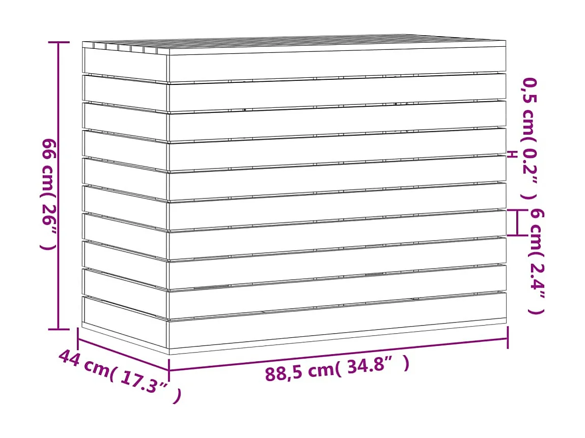 vidaXL Cesto para la ropa sucia madera maciza pino negro 88,5x44x66 cm