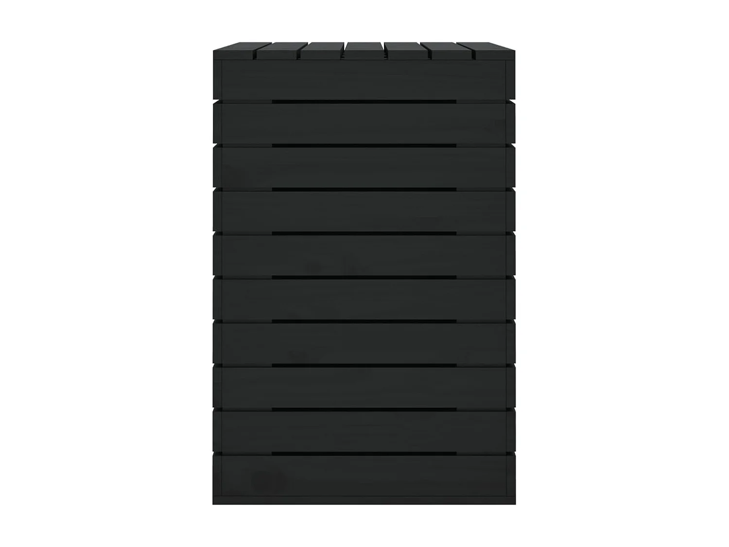 vidaXL Cesto para la ropa sucia madera maciza pino negro 88,5x44x66 cm