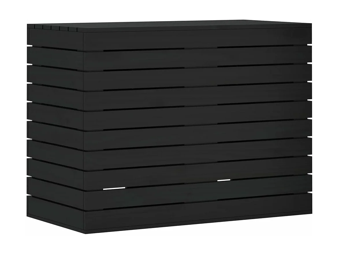 vidaXL Cesto para la ropa sucia madera maciza pino negro 88,5x44x66 cm