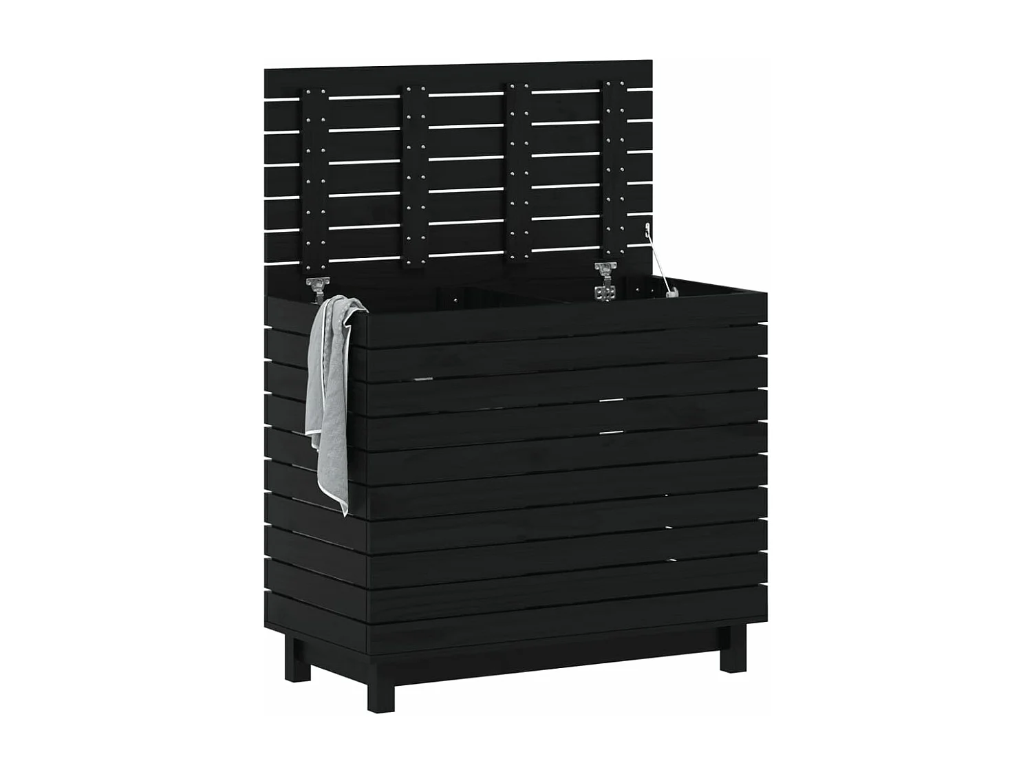 Panier à linge 88,5x44x76 bois massif de pin