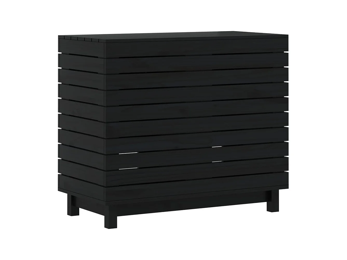 Panier à linge 88,5x44x76 bois massif de pin