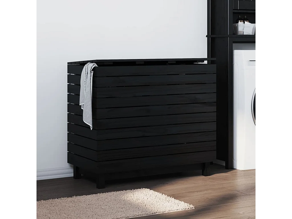 Panier à linge 88,5x44x76 bois massif de pin