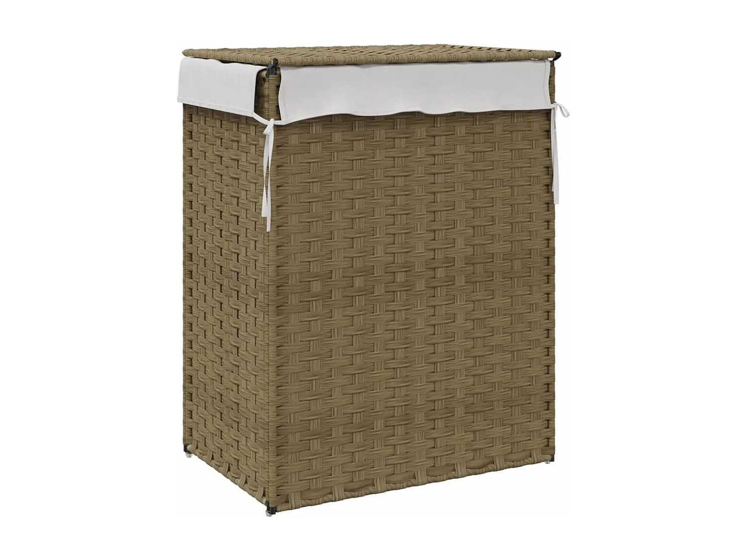 Panier à linge avec couvercle 46x33x60 résine tressée