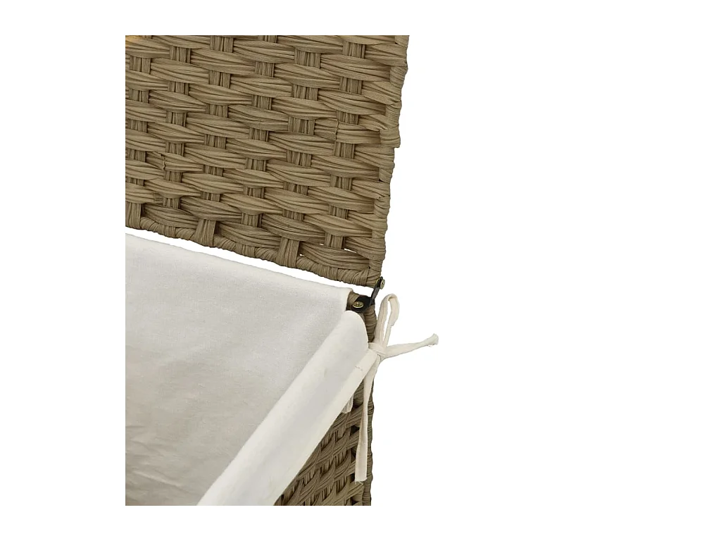 Panier à linge avec couvercle 46x33x60 résine tressée