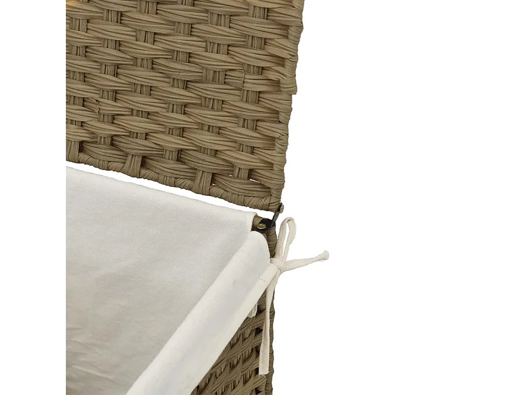 Panier à linge avec couvercle 46x33x60 résine tressée