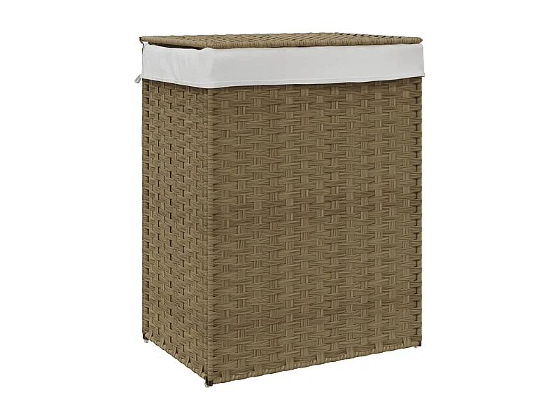 Panier à linge avec couvercle 46x33x60 résine tressée