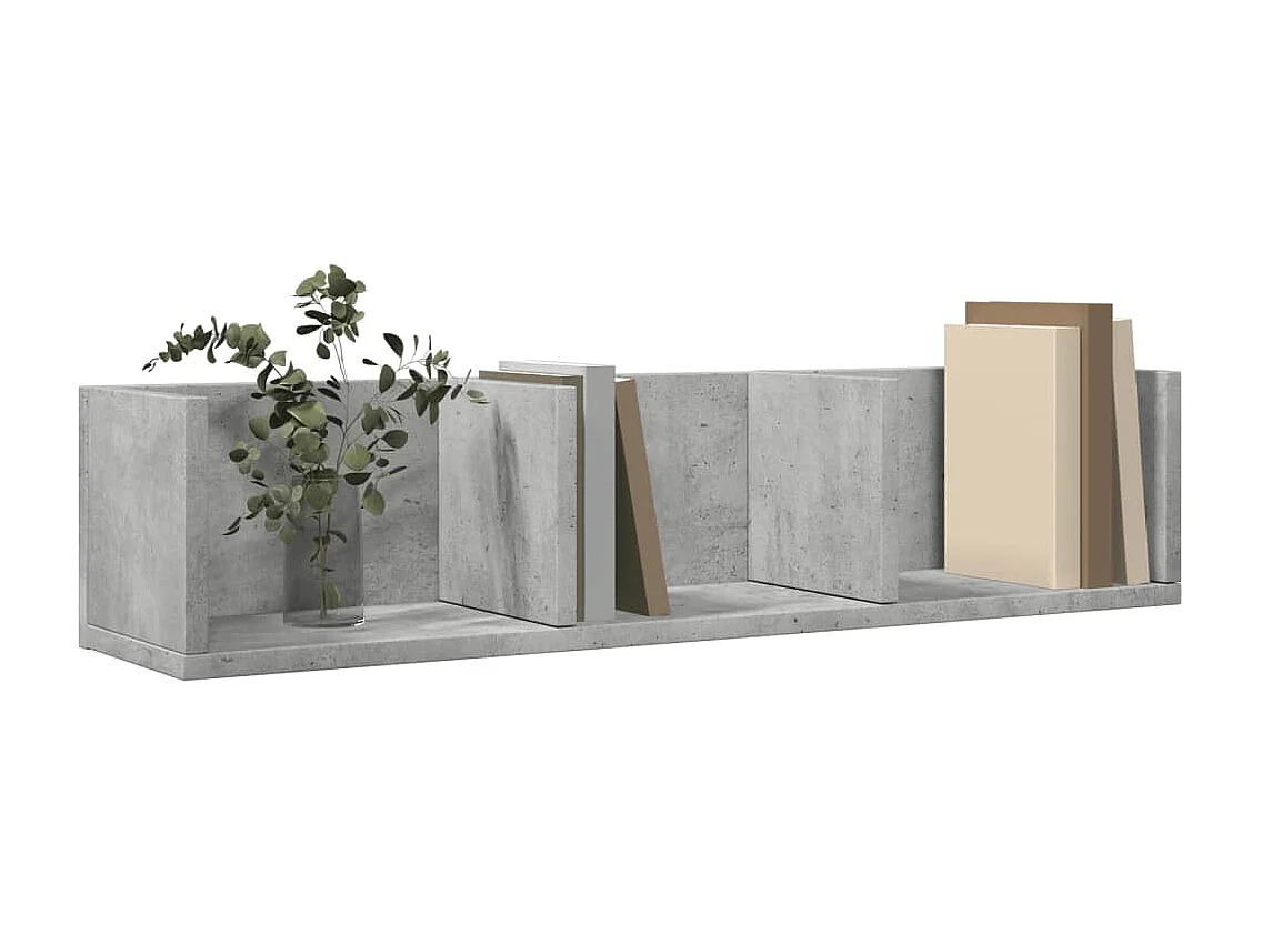 Armoires murales 2pcs gris béton 75x18x16,5 bois d'ingénierie