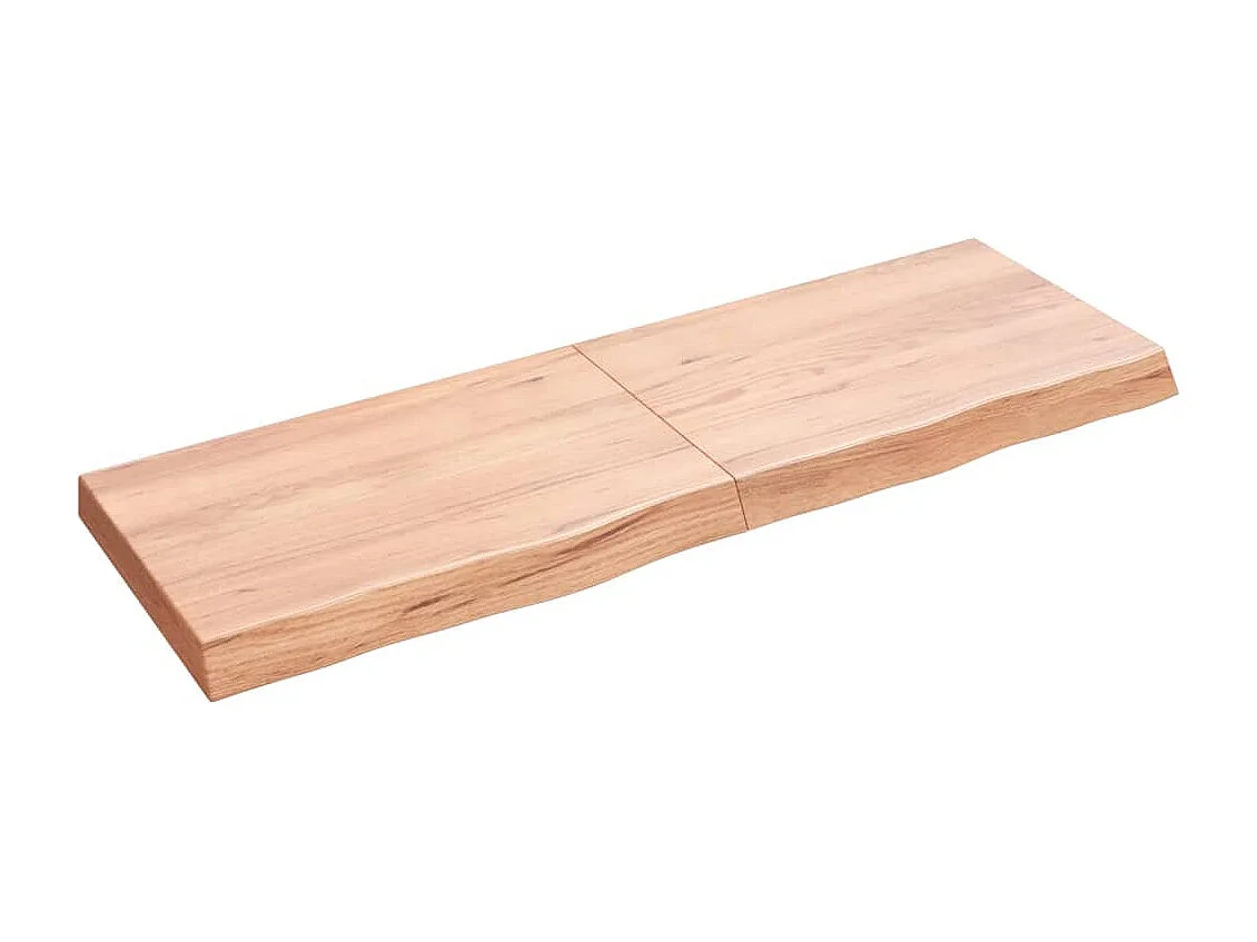 Étagère murale marron clair bois chêne massif traité