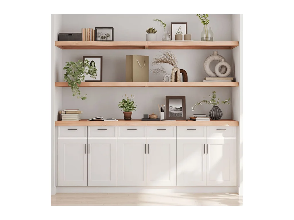 Étagère murale 200x50x(2-6) cm bois de chêne massif non traité