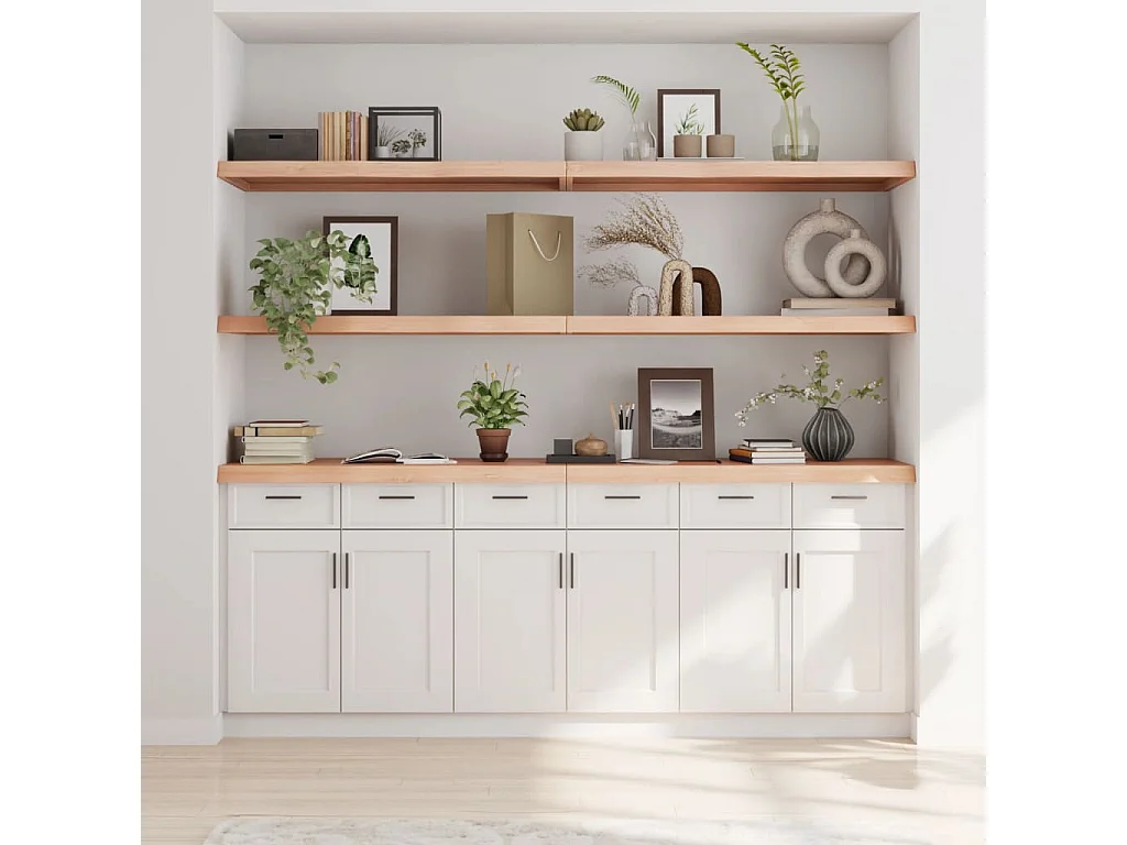 Étagère murale 200x50x(2-6) cm bois de chêne massif non traité