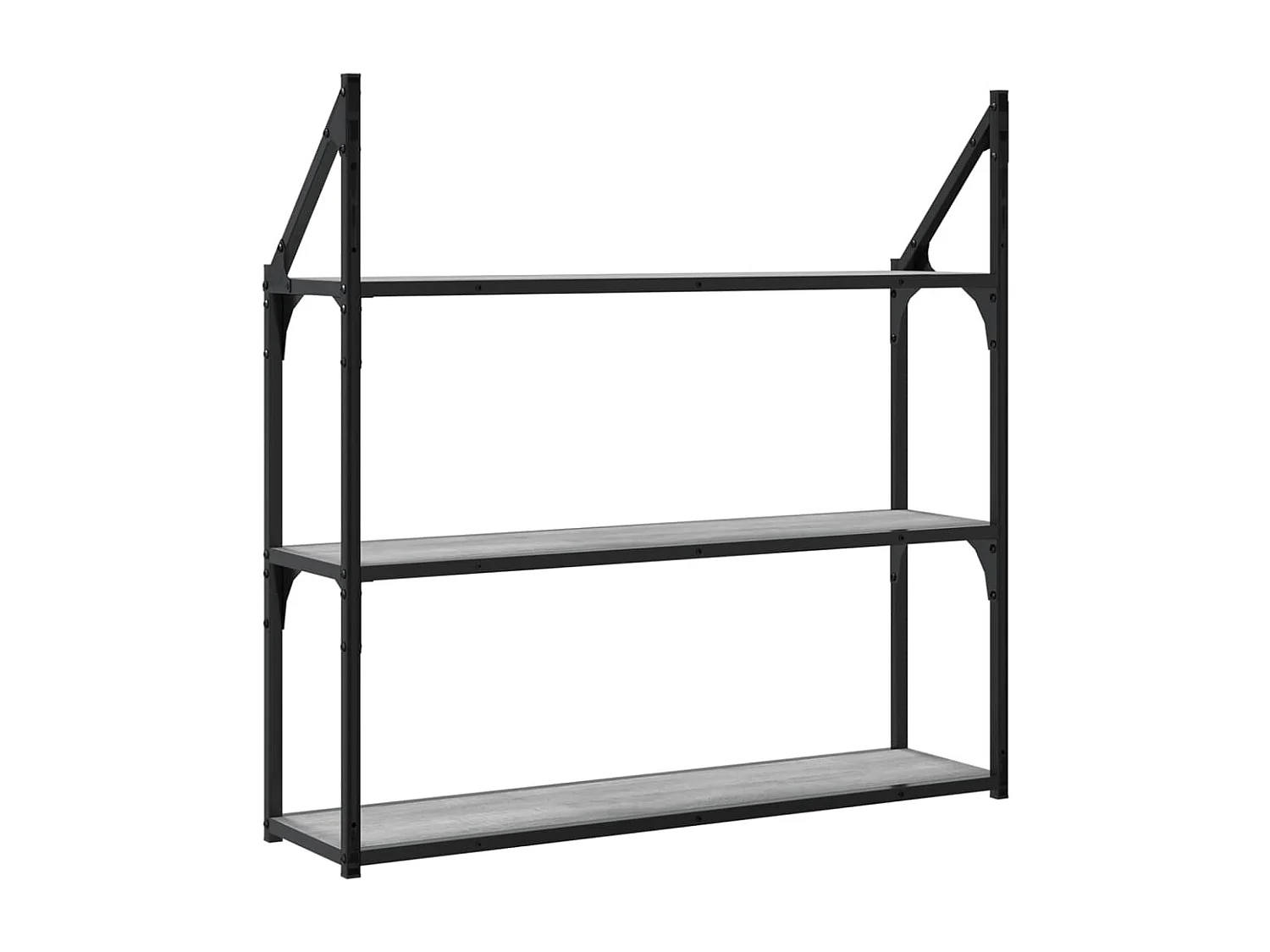 Étagère murale 3 niveaux sonoma gris 80x21x78,5