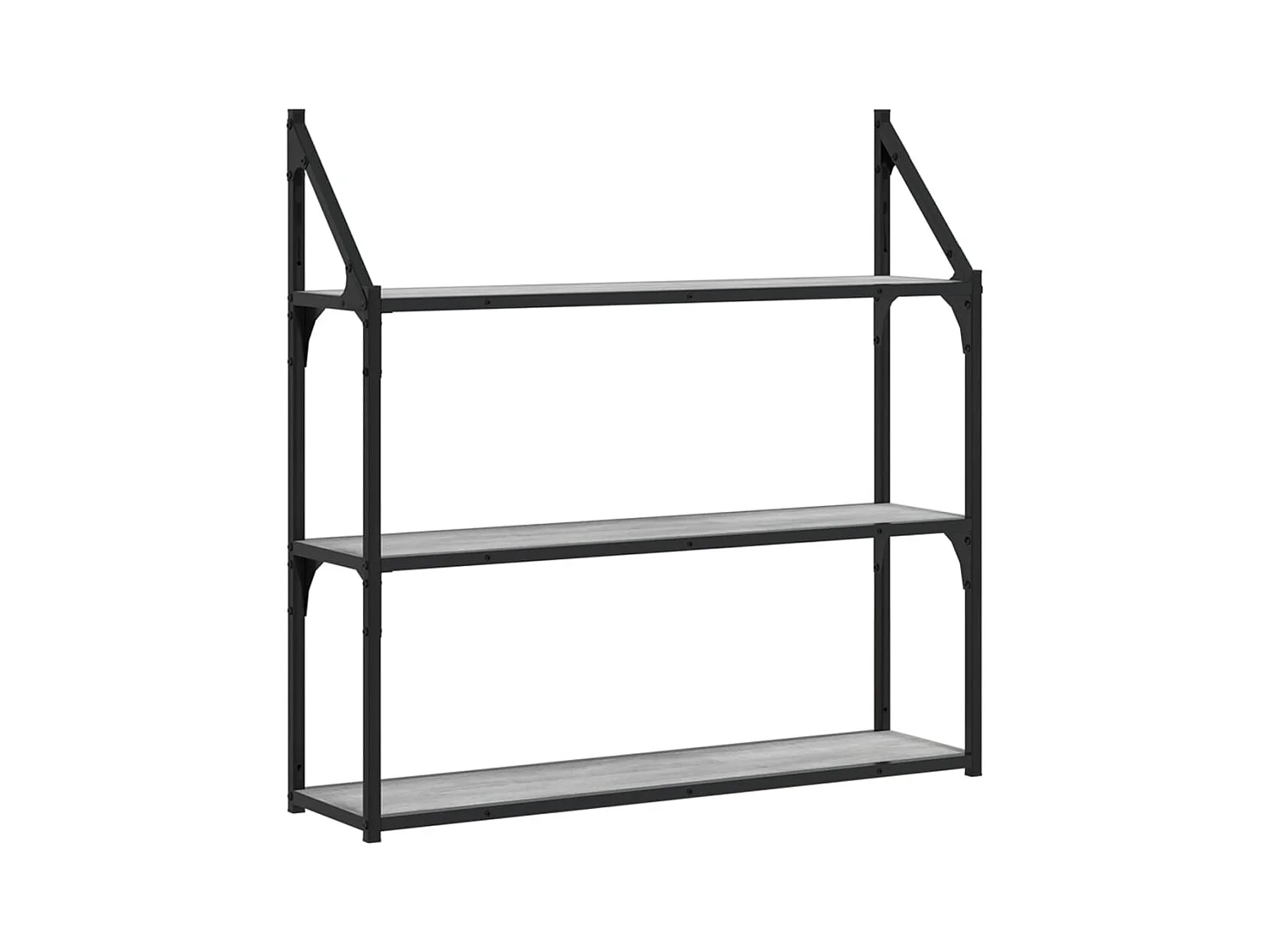 Étagère murale 3 niveaux sonoma gris 80x21x78,5