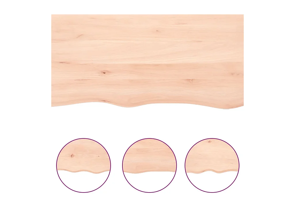 Étagère murale 80x60x2 bois de chêne massif non traité