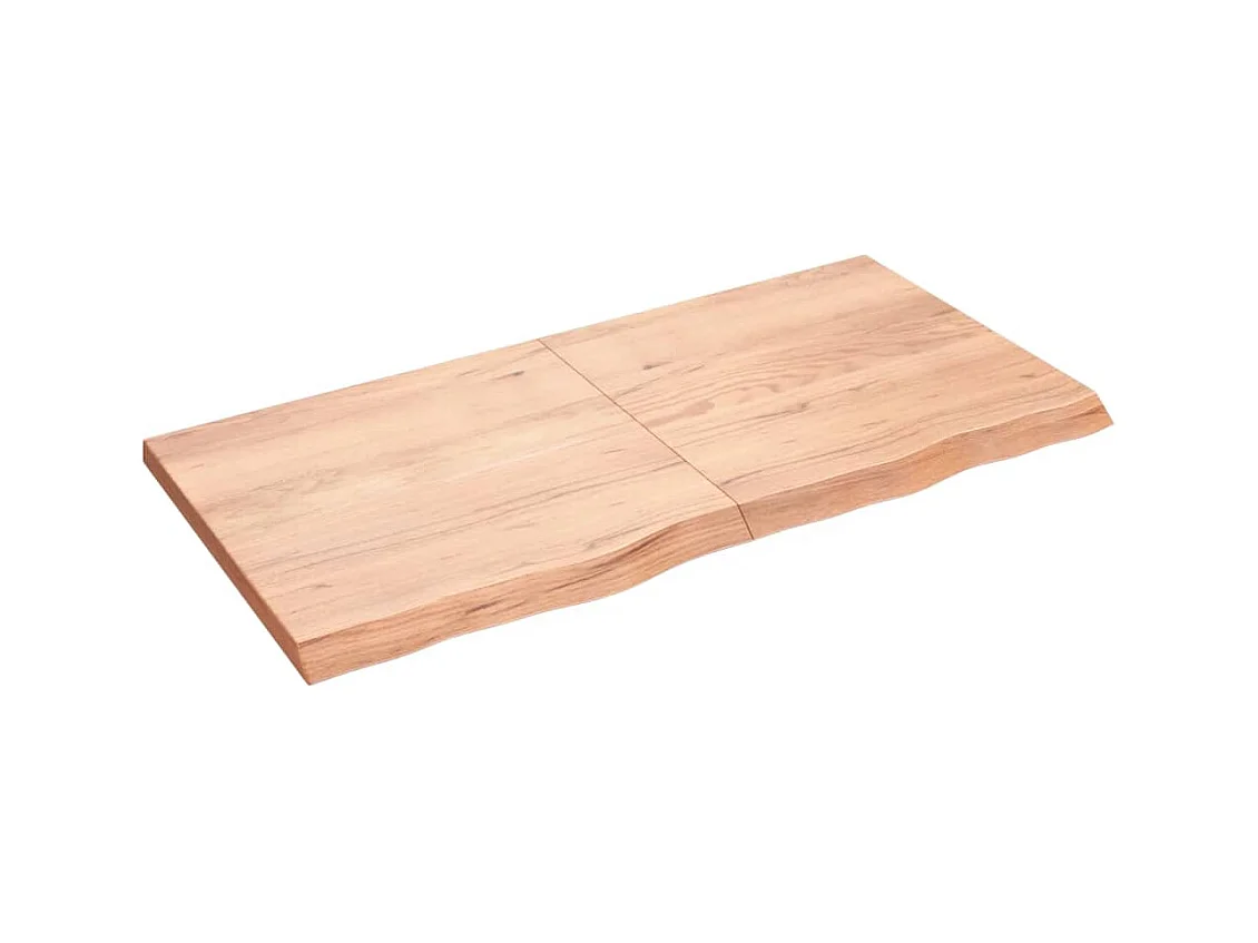 Étagère murale marron clair bois chêne massif traité