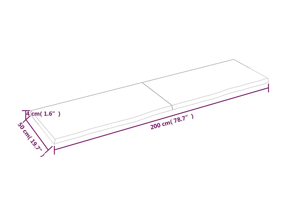 Étagère murale marron foncé bois chêne massif traité