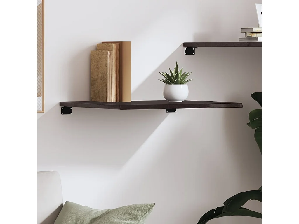Étagère murale marron foncé 60x50x2 bois chêne massif traité