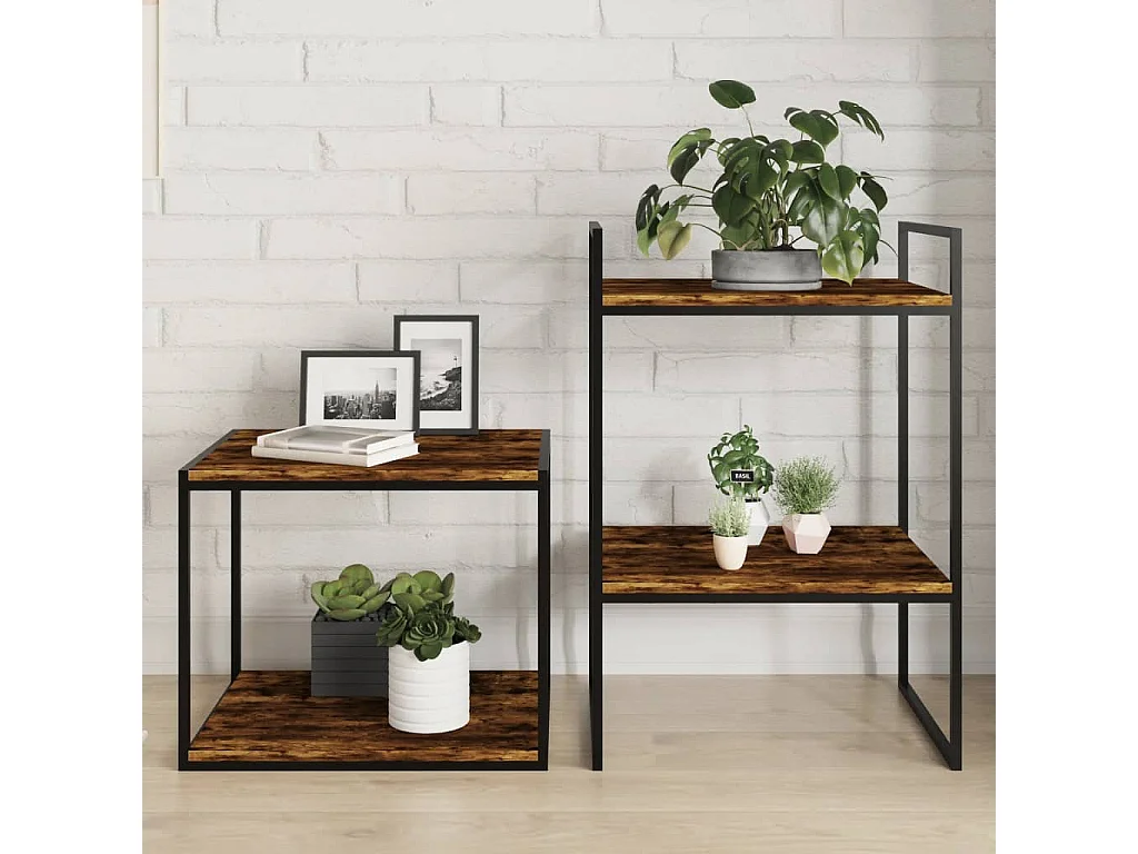 Étagères murales 4 pcs chêne fumé 40x50x1,5 bois d'ingénierie