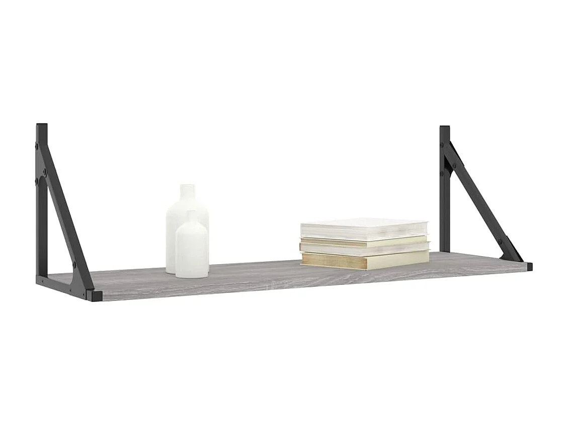 Étagères murales 2pcs sonoma gris 80x25x25,5 bois ingénierie