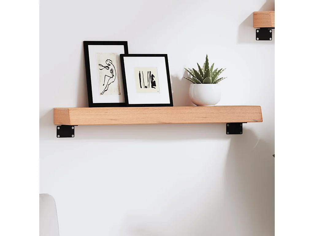 Étagère murale marron clair 60x10x6 bois chêne massif traité