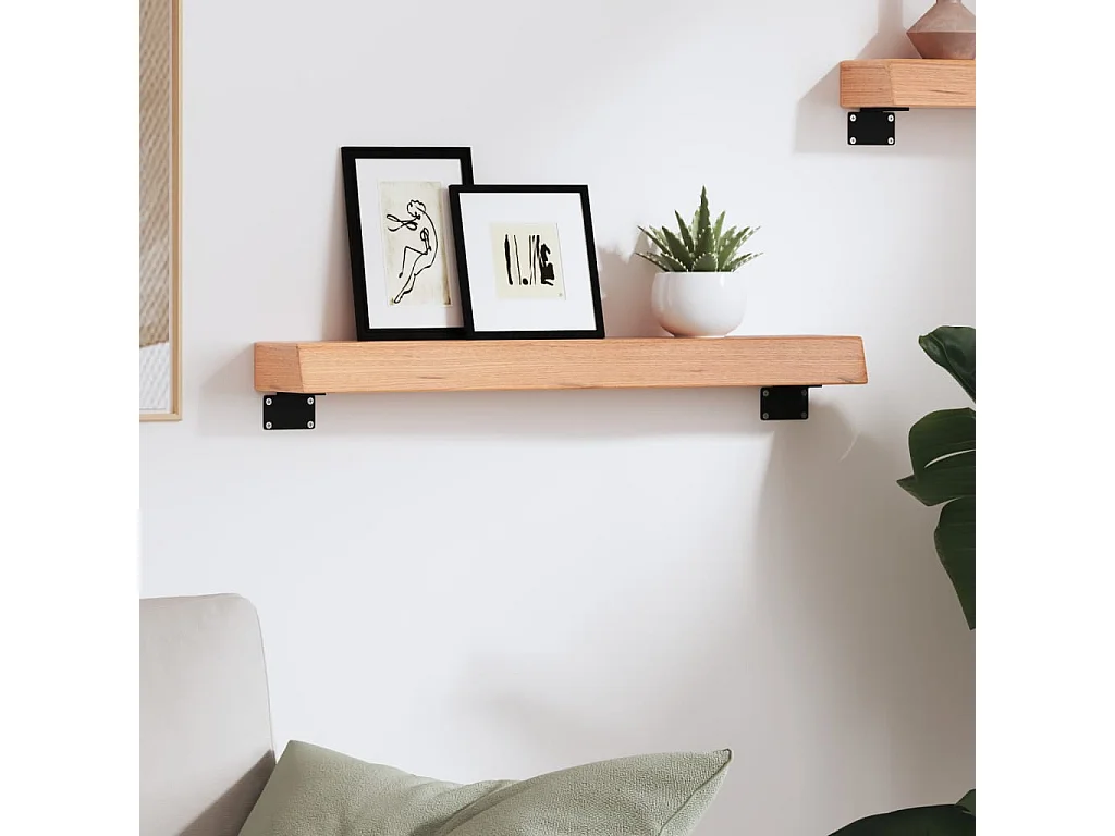 Étagère murale marron clair 60x10x6 bois chêne massif traité