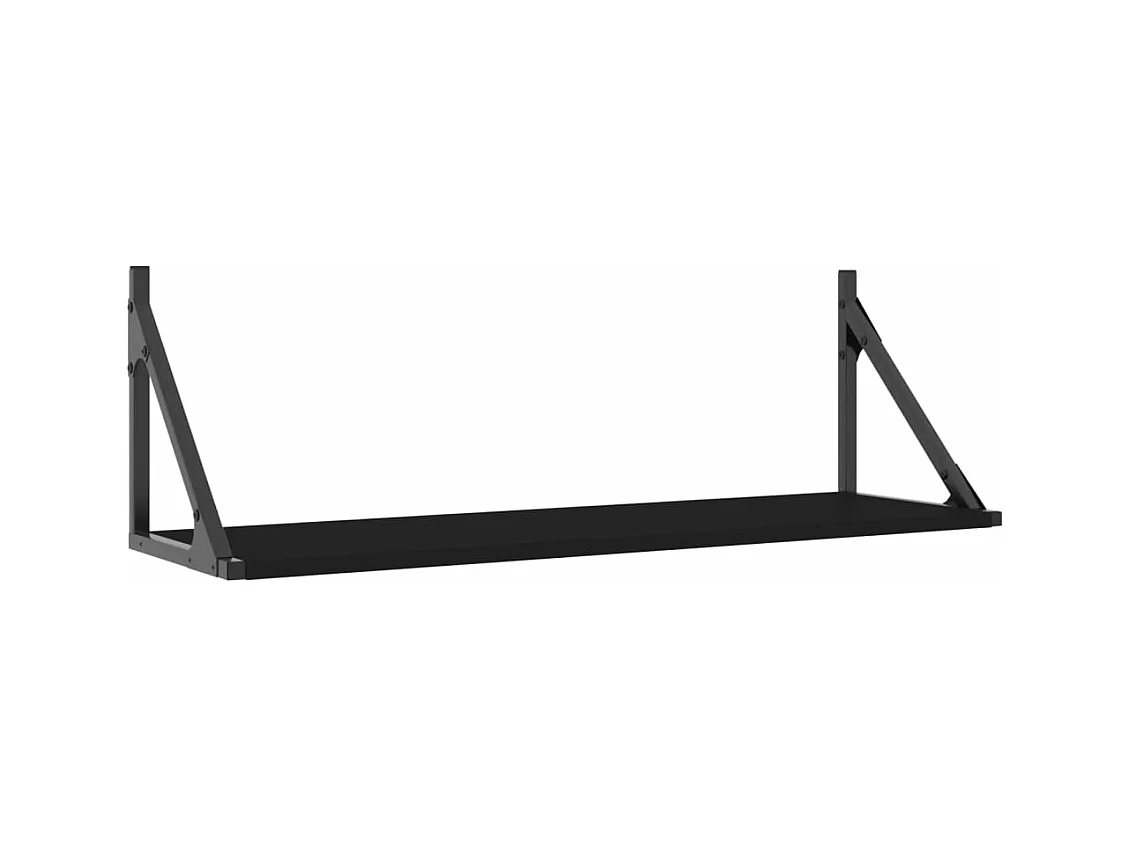 Wandschappen 2 st 80x25x25,5 cm bewerkt hout zwart