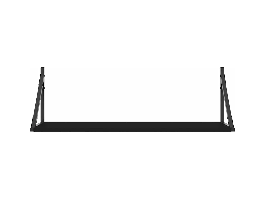 Wandschappen 2 st 80x25x25,5 cm bewerkt hout zwart