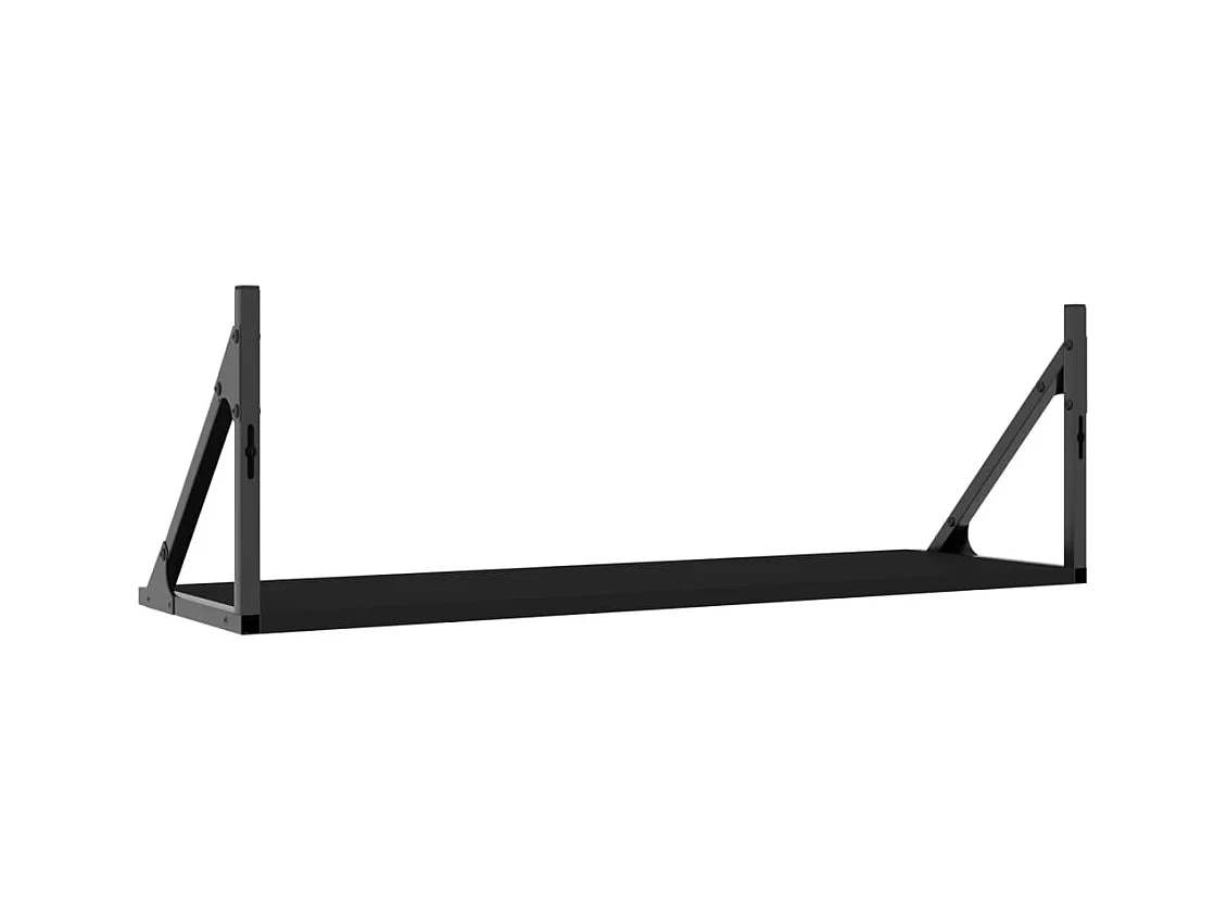 Wandschappen 2 st 80x25x25,5 cm bewerkt hout zwart