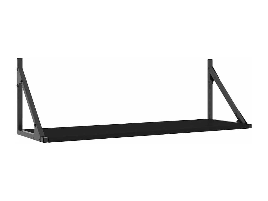 Wandschappen 2 st 80x25x25,5 cm bewerkt hout zwart