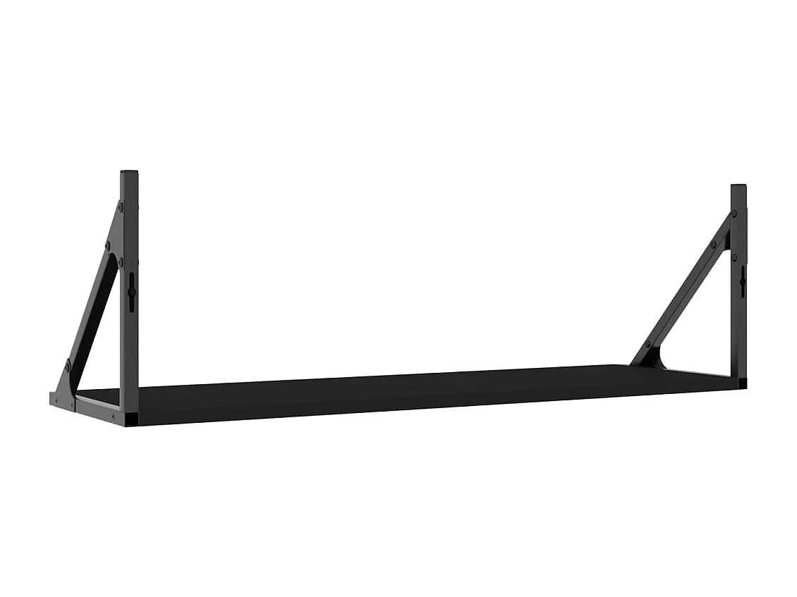 Wandschappen 2 st 80x25x25,5 cm bewerkt hout zwart