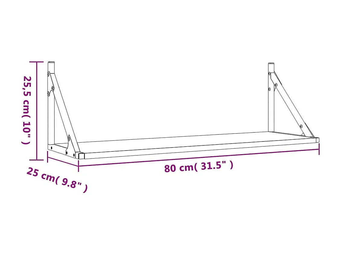 Wandschappen 2 st 80x25x25,5 cm bewerkt hout zwart