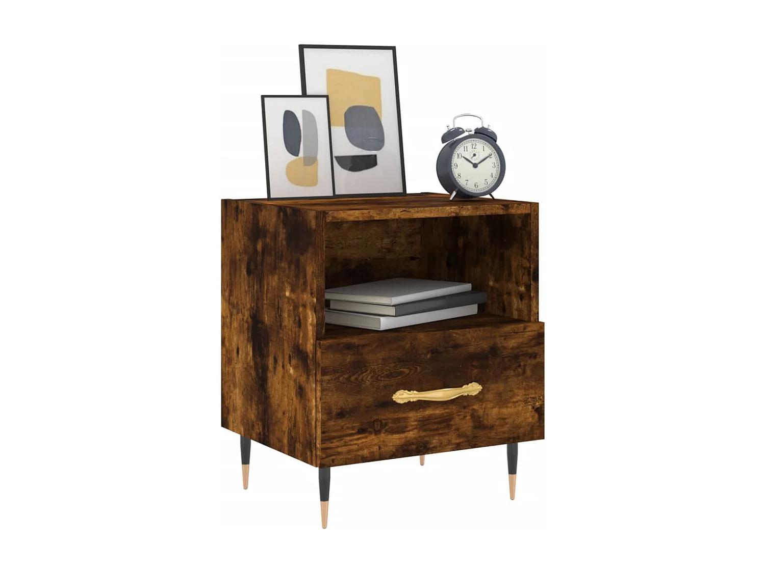 Tables de chevet 2pcs chêne fumé 40x35x47,5 bois d’ingénierie