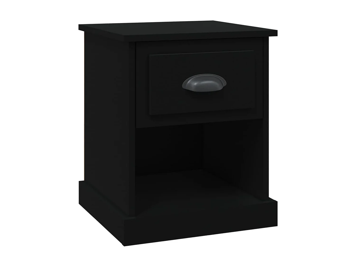 Table de chevet noir 39x39x47,5 bois d’ingénierie