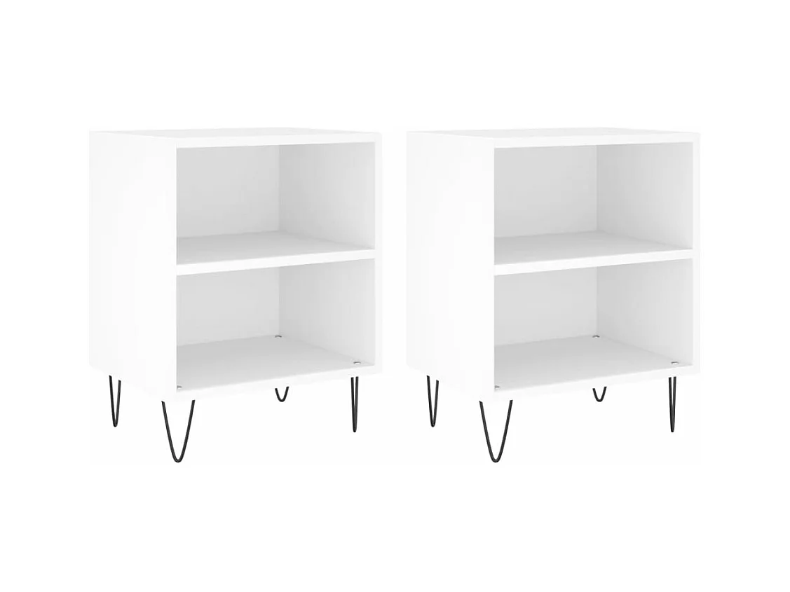 Tables de chevet 2 pcs blanc 40x30x50 bois d'ingénierie