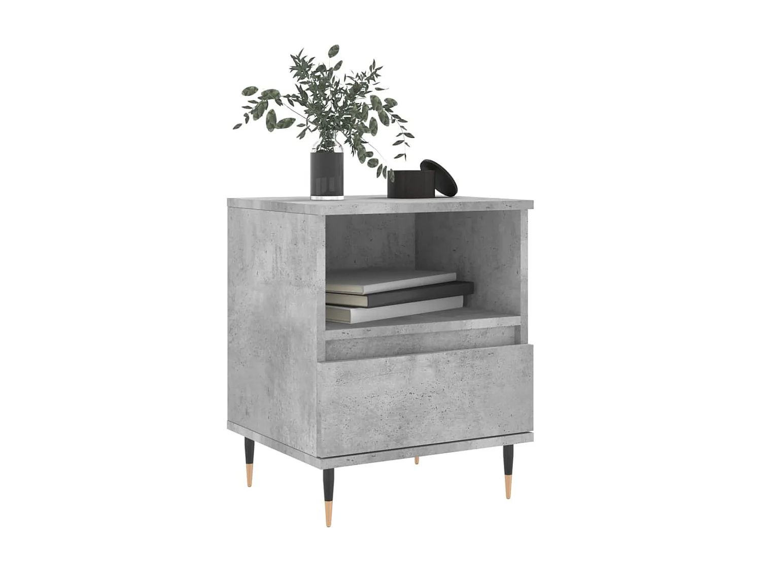 Tables de chevet 2 pcs gris béton 40x35x50 bois d’ingénierie