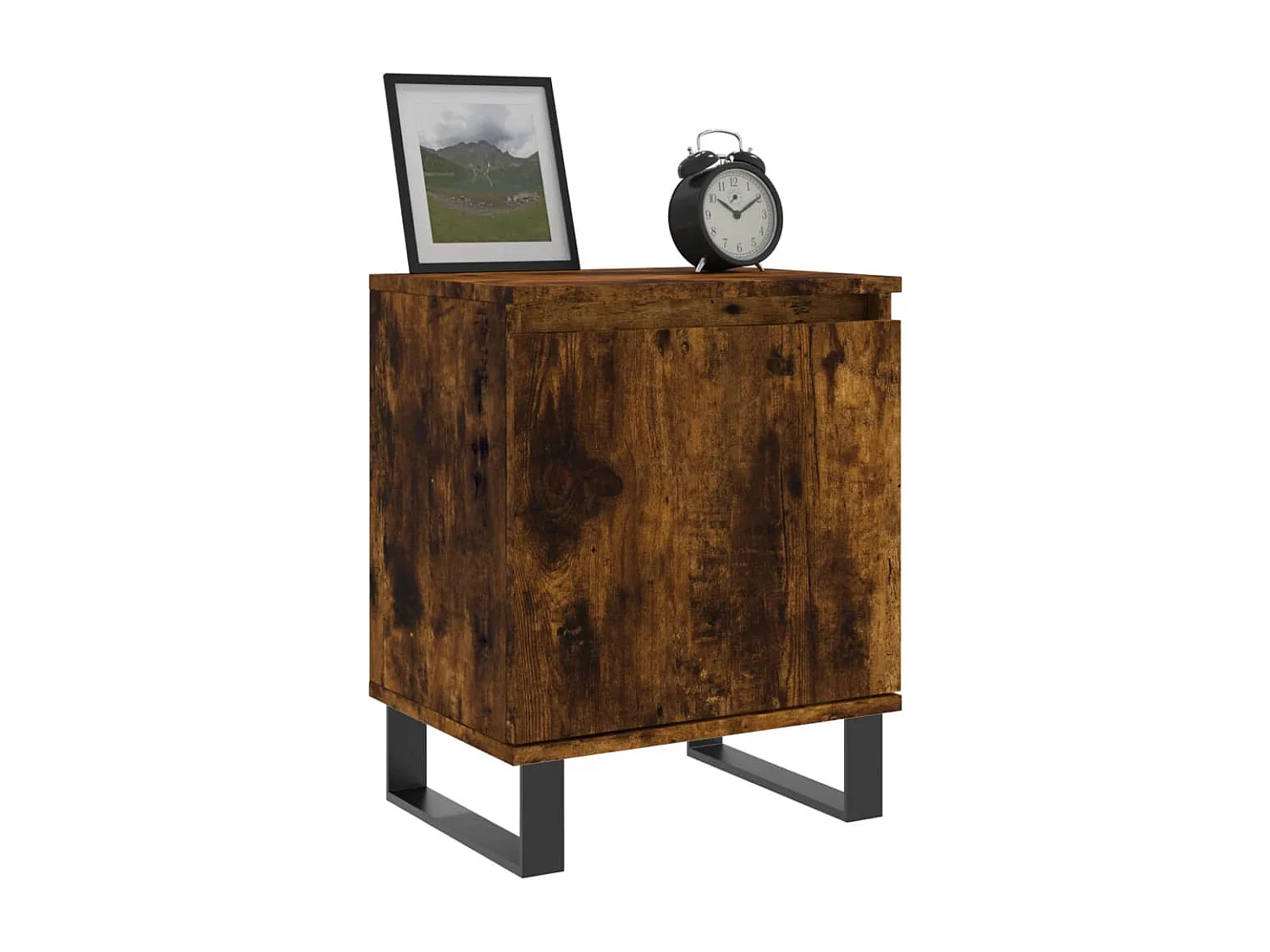 Table de chevet chêne fumé 40x30x50 bois d'ingénierie