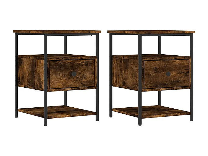 Tables de chevet 2 pcs chêne fumé 40x42x56 bois d'ingénierie